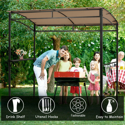 7 x 4.5 Feet Grill Gazebo Outdoor Patio Garden BBQ Canopy Shelter-Brown LuxuryLifeWay Online Store