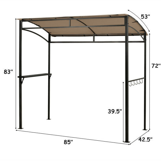 7 x 4.5 Feet Grill Gazebo Outdoor Patio Garden BBQ Canopy Shelter-Brown LuxuryLifeWay Online Store