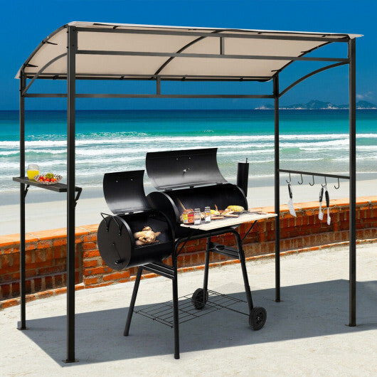 7 x 4.5 Feet Grill Gazebo Outdoor Patio Garden BBQ Canopy Shelter-Brown LuxuryLifeWay Online Store