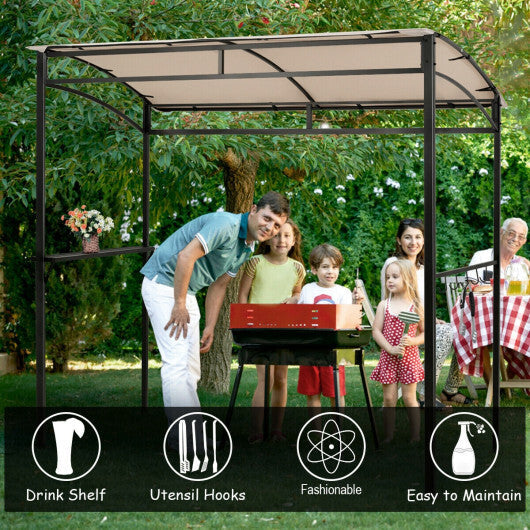 7 x 4.5 Feet Grill Gazebo Outdoor Patio Garden BBQ Canopy Shelter-Brown LuxuryLifeWay Online Store