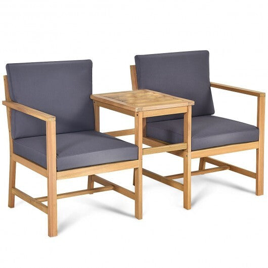 3-in-1 Acacia Wood Loveseat with Separable Coffee Table LuxuryLifeWay Online Store