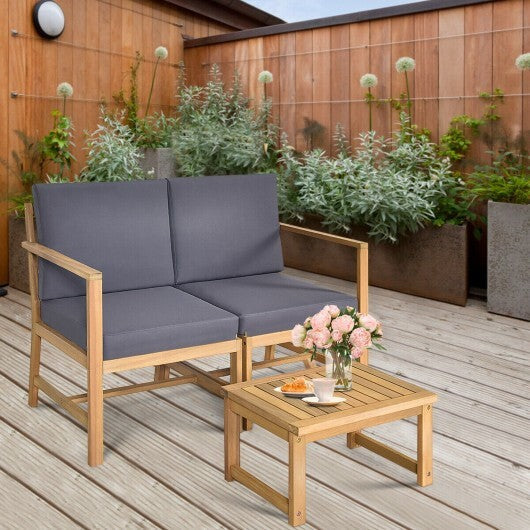 3-in-1 Acacia Wood Loveseat with Separable Coffee Table LuxuryLifeWay Online Store