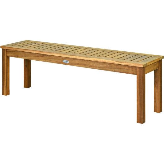 52 Inch Outdoor Acacia Wood Dining Bench Chair - Color: Brown LuxuryLifeWay Online Store