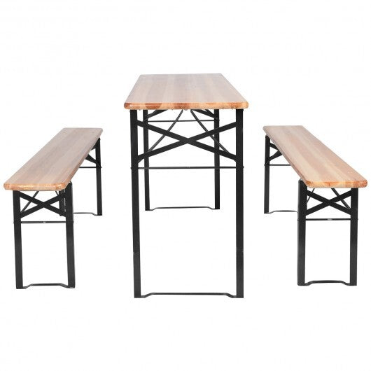 3 Pieces Folding Wooden Picnic Table Bench Set LuxuryLifeWay Online Store