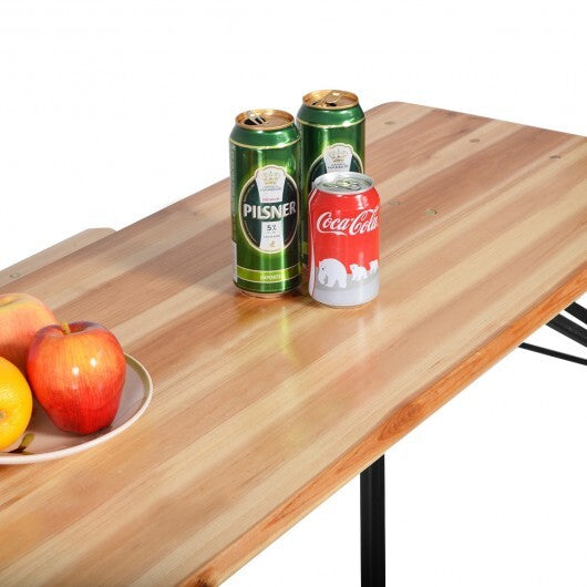 3 Pieces Folding Wooden Picnic Table Bench Set LuxuryLifeWay Online Store