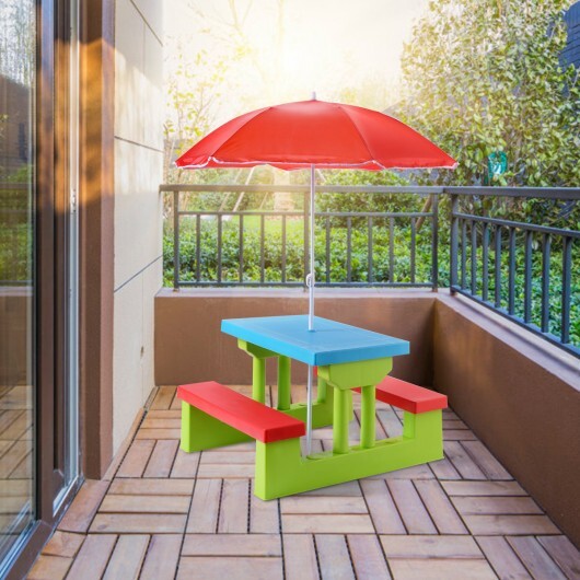 Kids Picnic Folding Table and Bench with Umbrella LuxuryLifeWay Online Store