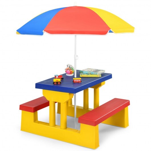 Kids Picnic Folding Table and Bench with Umbrella LuxuryLifeWay Online Store