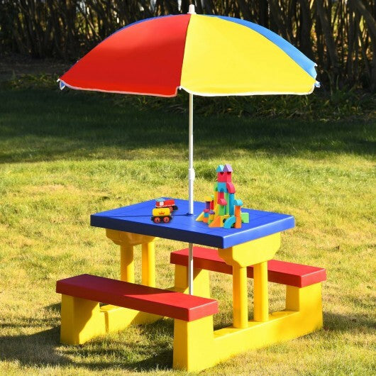 Kids Picnic Folding Table and Bench with Umbrella LuxuryLifeWay Online Store