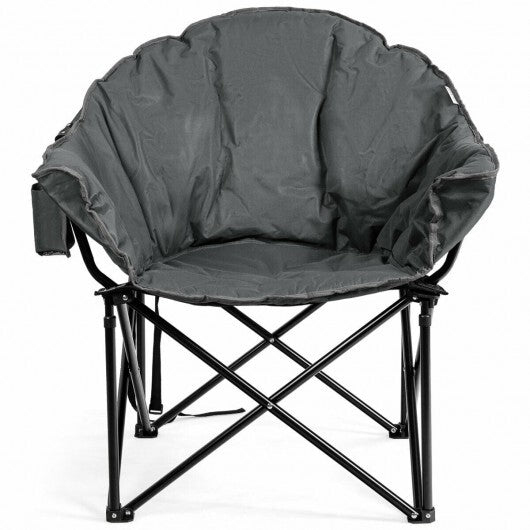 Folding Camping Moon Padded Chair with Carrying Bag-Gray - Color: Gray LuxuryLifeWay Online Store