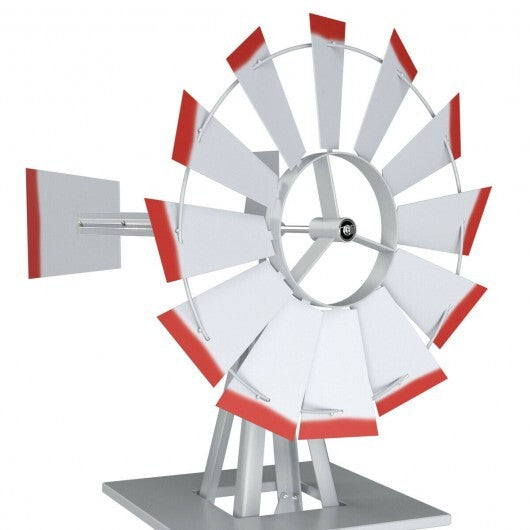 8 Feet Windmill Metal Ornamental Wind Wheel Weather Resistant-Gray LuxuryLifeWay Online Store