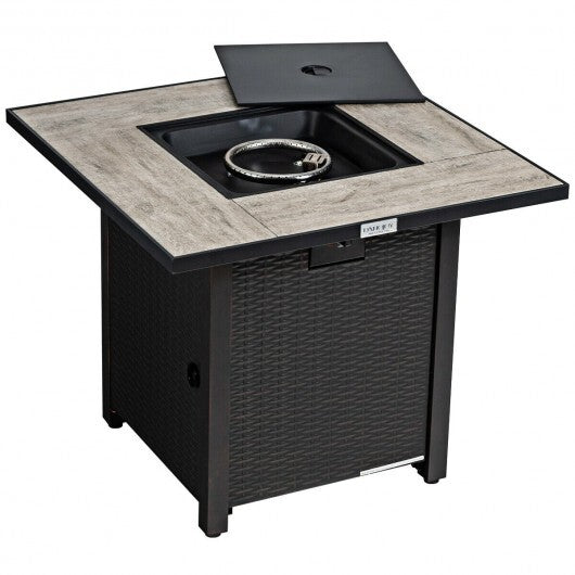 30 Inch Square Propane Gas Fire Pit Table Ceramic Tabletop LuxuryLifeWay Online Store