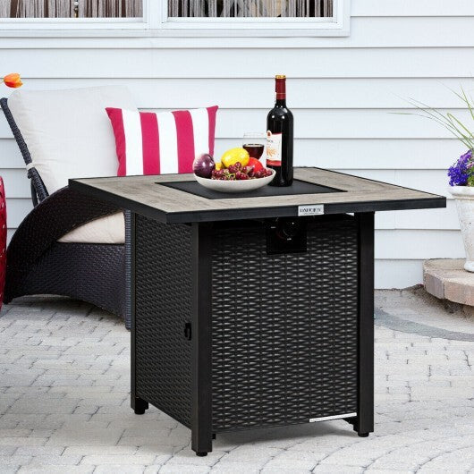 30 Inch Square Propane Gas Fire Pit Table Ceramic Tabletop LuxuryLifeWay Online Store