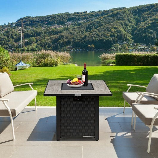 30 Inch Square Propane Gas Fire Pit Table Ceramic Tabletop LuxuryLifeWay Online Store