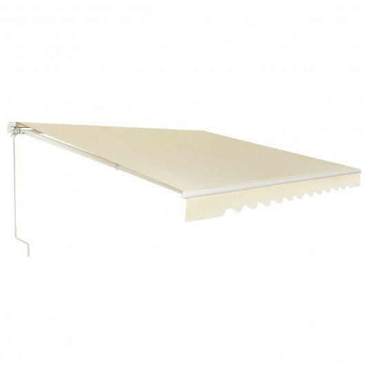 13  8 Feet Retractable Patio Awning Aluminum Deck Sunshade-Beige LuxuryLifeWay Online Store