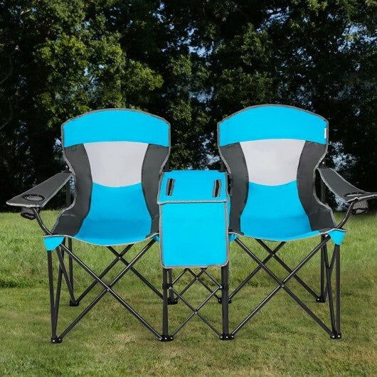 Portable Folding Camping Canopy Chairs with Cup Holder-Blue LuxuryLifeWay Online Store