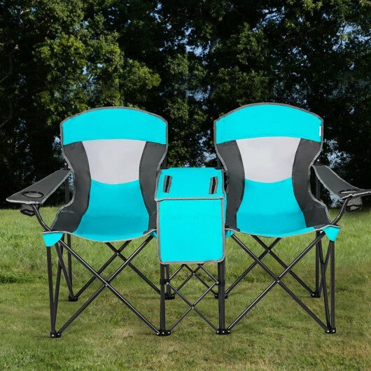 Portable Folding Camping Canopy Chairs with Cup Holder-Blue LuxuryLifeWay Online Store
