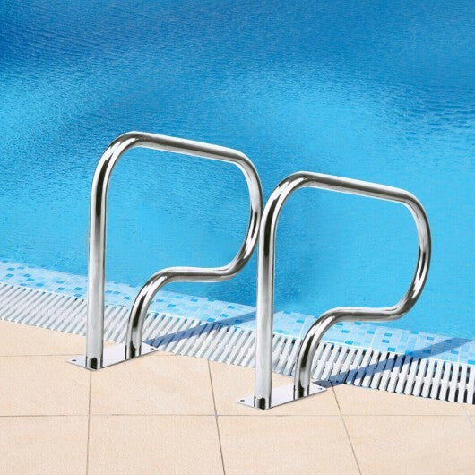 Stainless Steel Swimming Pool Hand Rail with Base Plate - Color: Silver LuxuryLifeWay Online Store