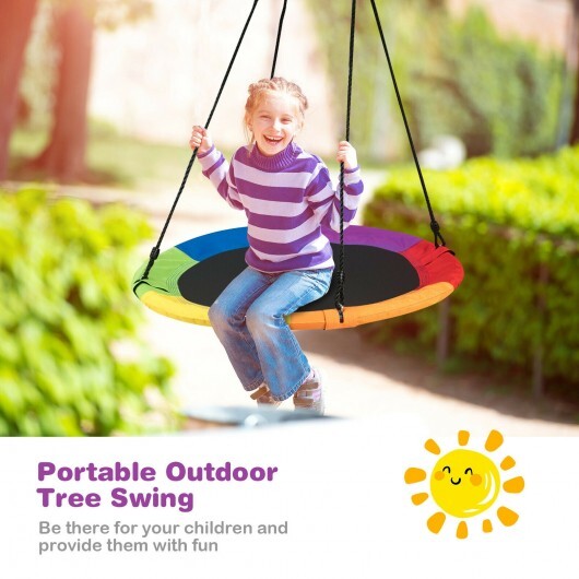 40 Inch 770 lbs Flying Saucer Tree Swing Kids Gift with 2 Tree Hanging Straps-Multicolor LuxuryLifeWay Online Store