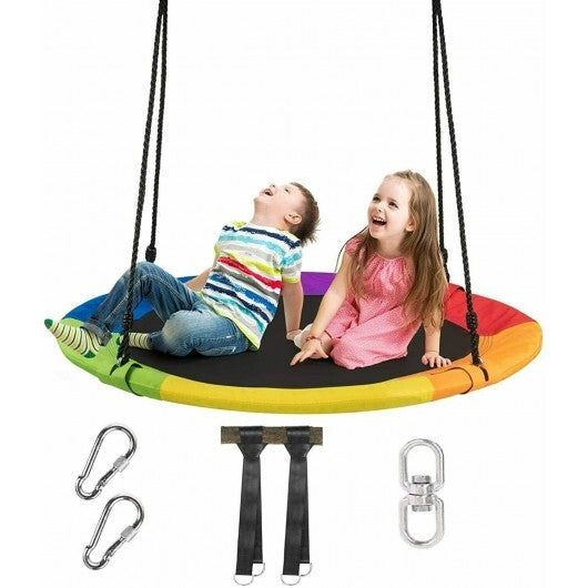 40 Inch 770 lbs Flying Saucer Tree Swing Kids Gift with 2 Tree Hanging Straps-Multicolor LuxuryLifeWay Online Store