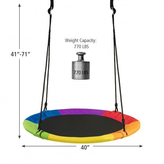 40 Inch 770 lbs Flying Saucer Tree Swing Kids Gift with 2 Tree Hanging Straps-Multicolor LuxuryLifeWay Online Store