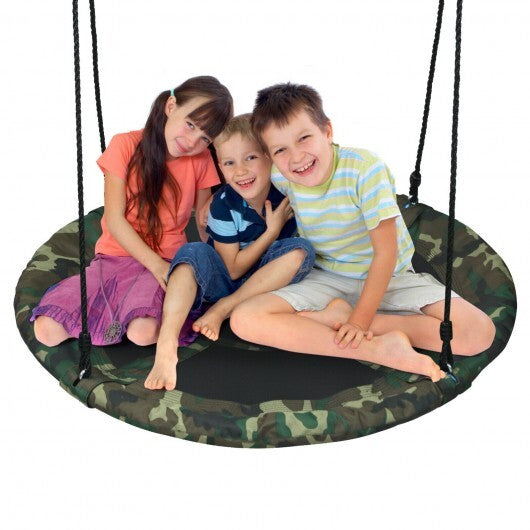 40 Inch Flying Saucer Tree Swing Outdoor Play Set with Adjustable Ropes Gift for Kids - Color: Camouflage LuxuryLifeWay Online Store