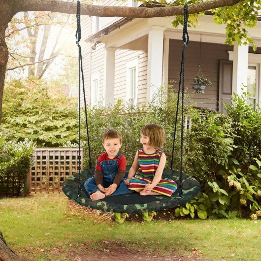 40 Inch Flying Saucer Tree Swing Outdoor Play Set with Adjustable Ropes Gift for Kids - Color: Camouflage LuxuryLifeWay Online Store