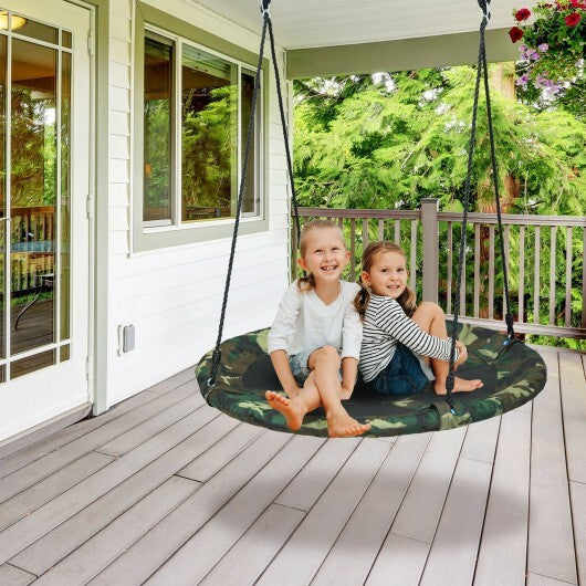 40 Inch Flying Saucer Tree Swing Outdoor Play Set with Adjustable Ropes Gift for Kids - Color: Camouflage LuxuryLifeWay Online Store