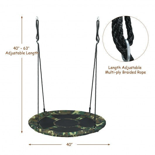 40 Inch Flying Saucer Tree Swing Outdoor Play Set with Adjustable Ropes Gift for Kids - Color: Camouflage LuxuryLifeWay Online Store