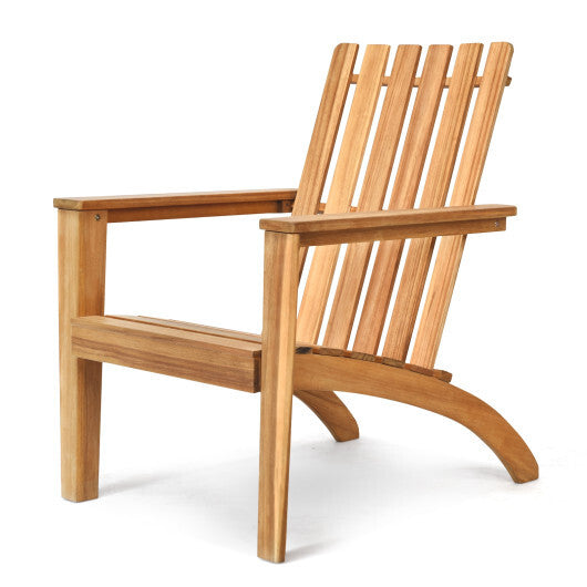 Outdoor Durable Patio Acacia Wood Adirondack Lounge Armchair-Natural - Color: Natural LuxuryLifeWay Online Store