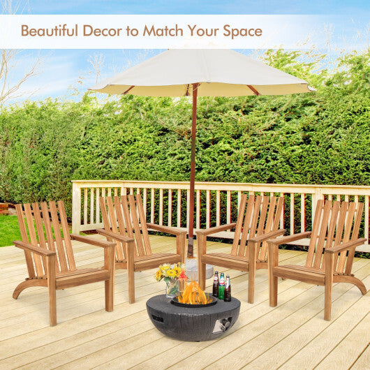 Outdoor Durable Patio Acacia Wood Adirondack Lounge Armchair-Natural - Color: Natural LuxuryLifeWay Online Store