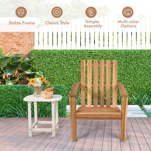 Outdoor Durable Patio Acacia Wood Adirondack Lounge Armchair-Natural - Color: Natural LuxuryLifeWay Online Store