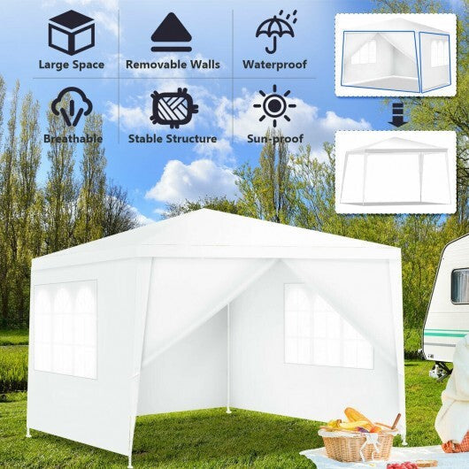 10 x 10 Feet Outdoor Side Walls Canopy Tent with 4 Removable Sidewalls LuxuryLifeWay Online Store