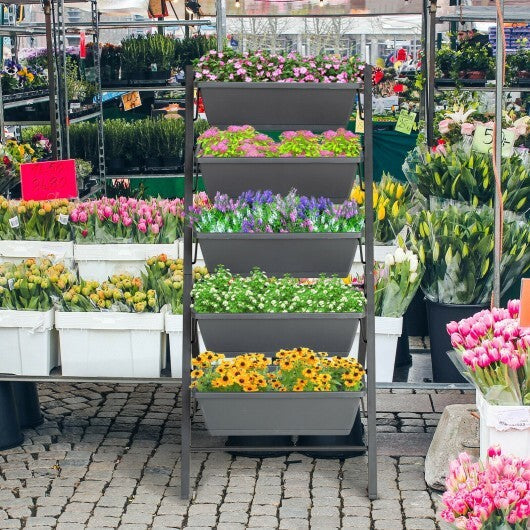 5-Tier Raised Garden Bed with Water Drainage for Flowers Vegetables LuxuryLifeWay Online Store
