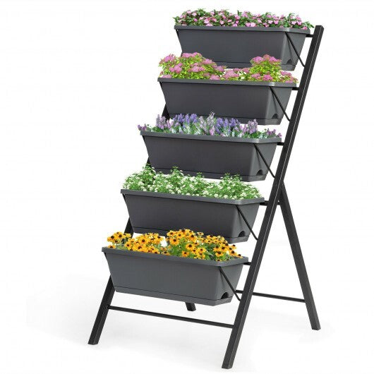 5-Tier Raised Garden Bed with Water Drainage for Flowers Vegetables LuxuryLifeWay Online Store