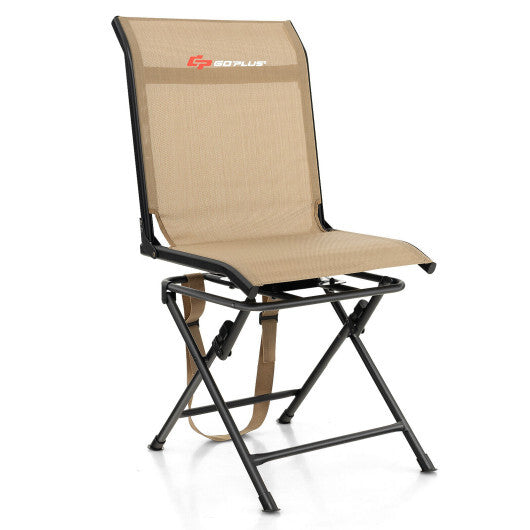 All weather Outdoor Foldable 360 Degree Swivel Chair with Iron Frame-Brown - Color: Brown LuxuryLifeWay Online Store