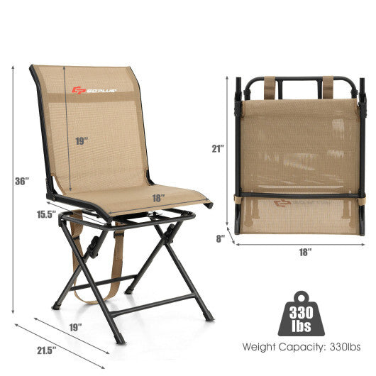 All weather Outdoor Foldable 360 Degree Swivel Chair with Iron Frame-Brown - Color: Brown LuxuryLifeWay Online Store