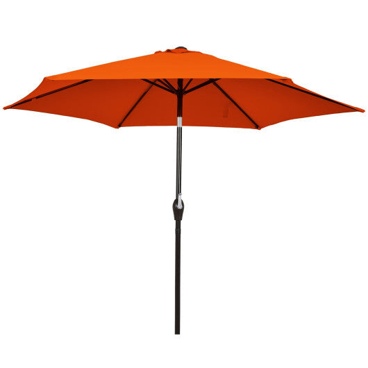 10 Feet Outdoor Patio Umbrella with Tilt Adjustment and Crank-Orange - Color: Orange - Size: 10 ft LuxuryLifeWay Online Store