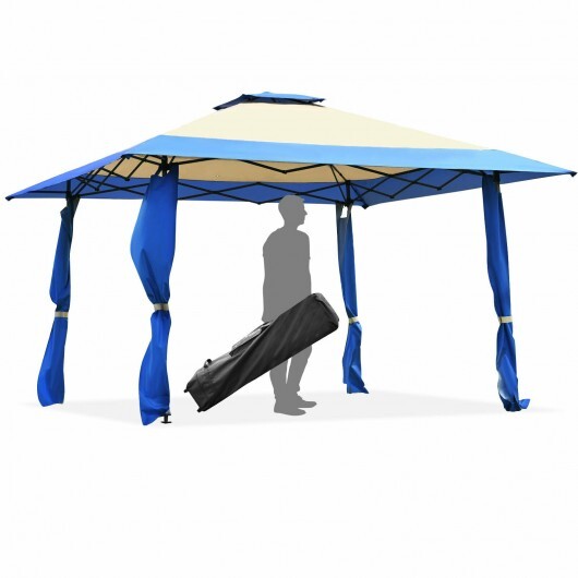 13 Feet x 13 Feet Pop Up Canopy Tent Instant Outdoor Folding Canopy Shelter-Blue LuxuryLifeWay Online Store