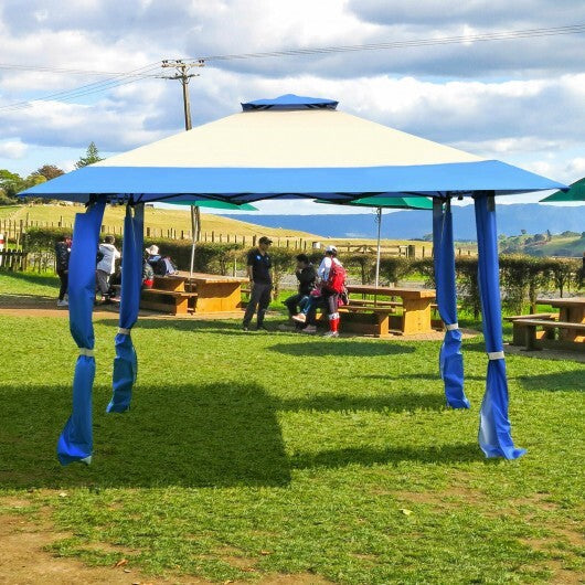 13 Feet x 13 Feet Pop Up Canopy Tent Instant Outdoor Folding Canopy Shelter-Blue LuxuryLifeWay Online Store
