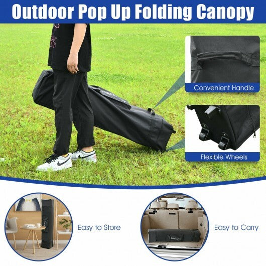 13 Feet x 13 Feet Pop Up Canopy Tent Instant Outdoor Folding Canopy Shelter-Blue LuxuryLifeWay Online Store