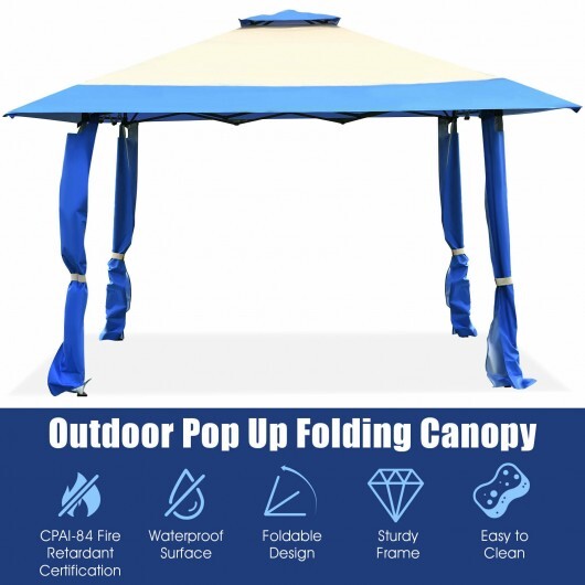 13 Feet x 13 Feet Pop Up Canopy Tent Instant Outdoor Folding Canopy Shelter-Blue LuxuryLifeWay Online Store