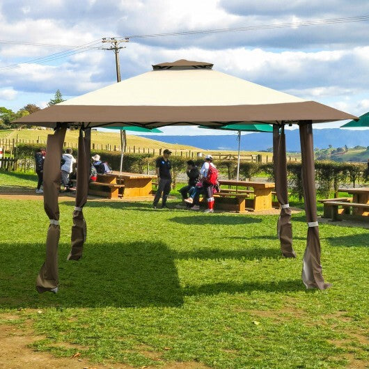 13 Feet x 13 Feet Pop Up Canopy Tent Instant Outdoor Folding Canopy Shelter-Blue LuxuryLifeWay Online Store
