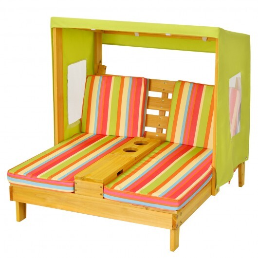 Kids Patio Lounge Chair with Cup Holders and Awning-Multicolor - Color: Multicolor LuxuryLifeWay Online Store