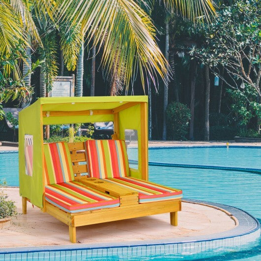 Kids Patio Lounge Chair with Cup Holders and Awning-Multicolor - Color: Multicolor LuxuryLifeWay Online Store
