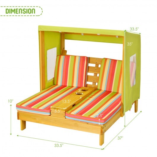 Kids Patio Lounge Chair with Cup Holders and Awning-Multicolor - Color: Multicolor LuxuryLifeWay Online Store