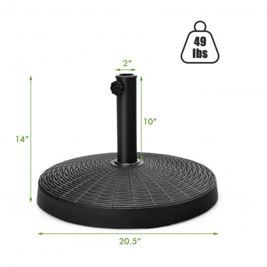 49 LBS Patio Resin Umbrella Base Stand for Outdoor - Color: Black LuxuryLifeWay Online Store
