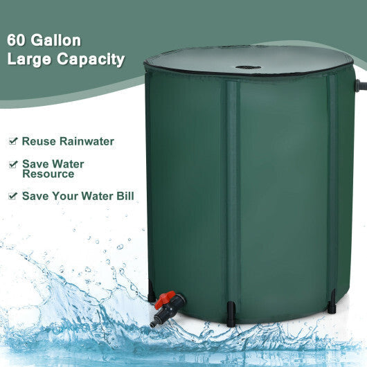 60 Gallon Portable Collapsible Rain Barrel Water Collector for Watering LuxuryLifeWay Online Store
