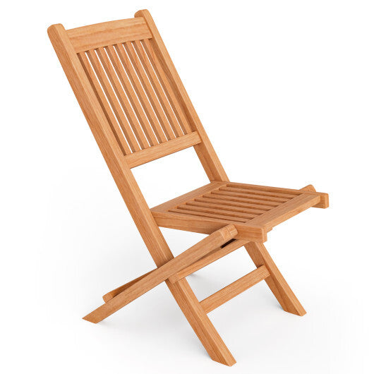 Indonesia Teak Wood Patio Folding Dining Chair with Slatted Seat LuxuryLifeWay Online Store