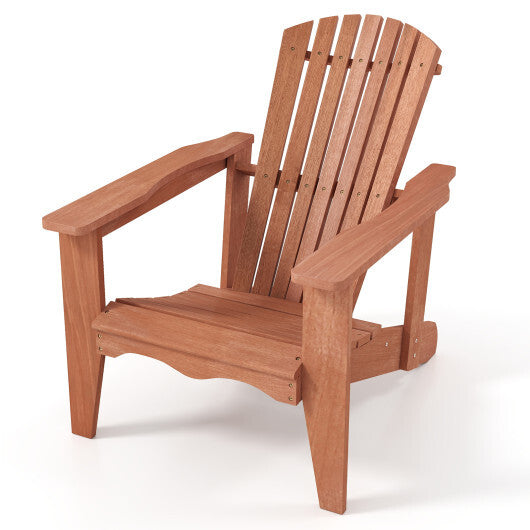 Solid Wood Adirondack Chair with High  Backrest and Wide Armrests LuxuryLifeWay Online Store