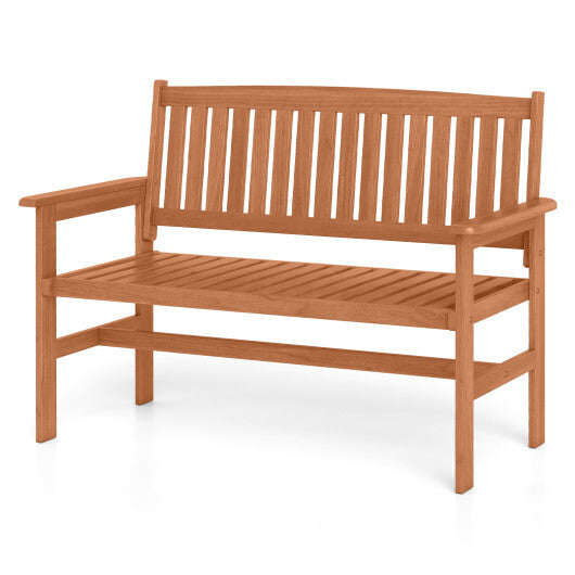 2-Person Patio Loveseat with Slatted Backrest and Comfortable Armrests LuxuryLifeWay Online Store